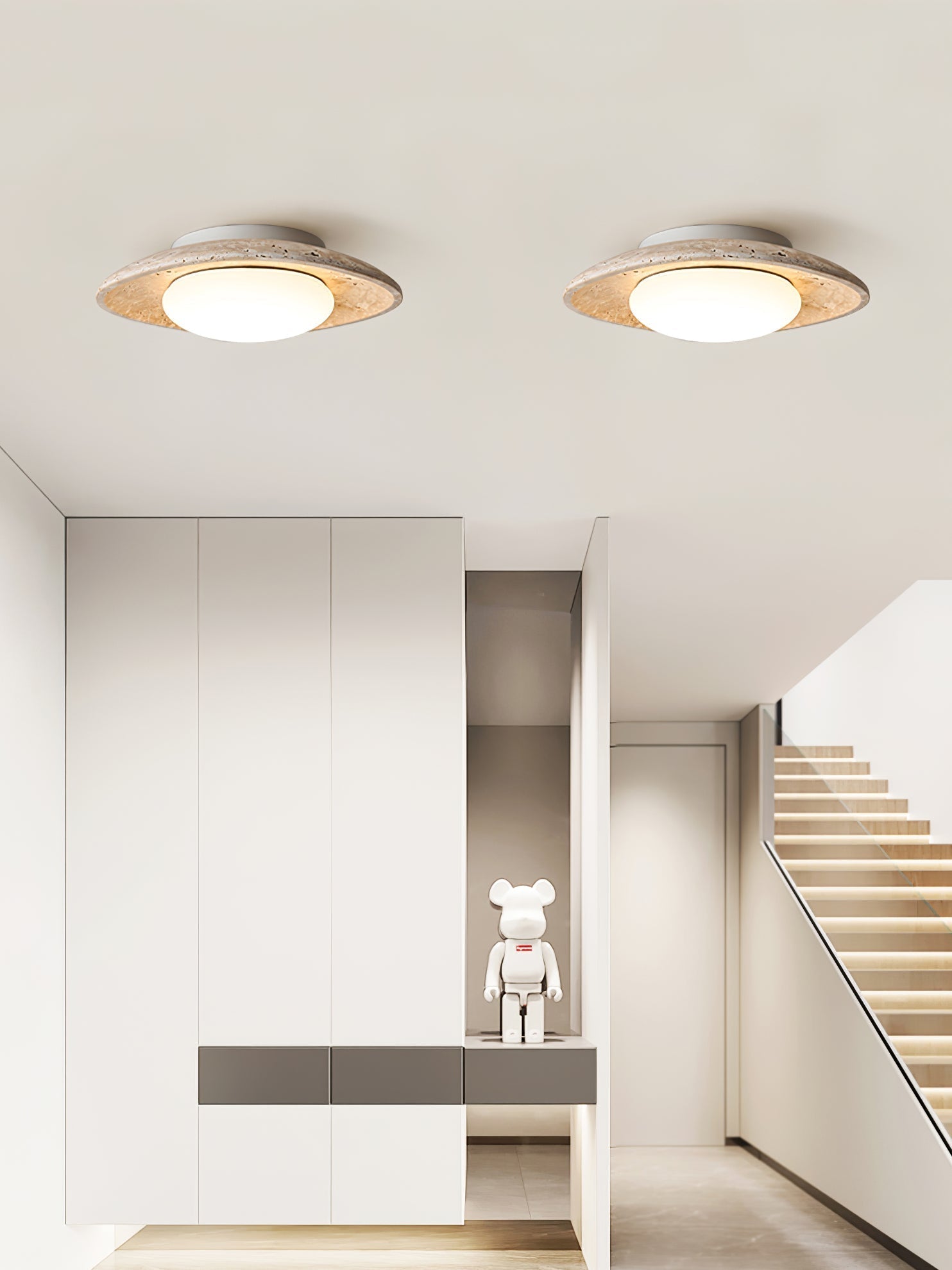 Luma Travertine Ceiling Light by FIFTH & BEAM — product view 17