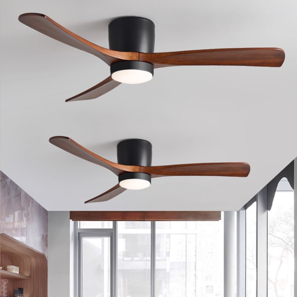 Nordic Wooden 42"/48"/52" Ceiling Fan Light by FIFTH & BEAM — product view 3