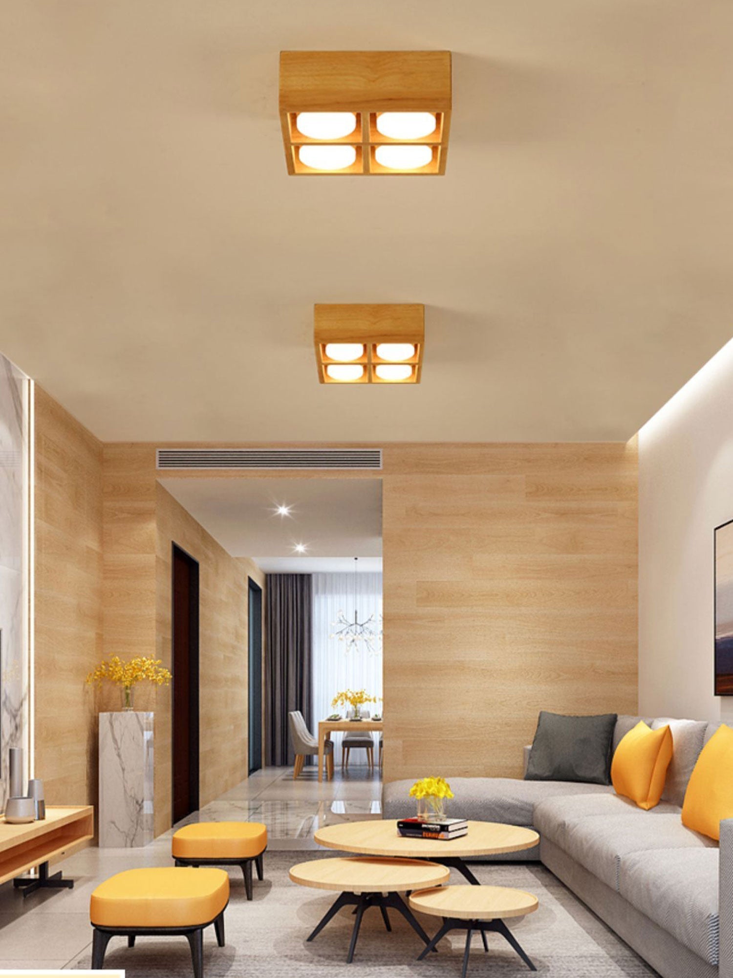 Cobra Wood Ceiling Light by FIFTH & BEAM — product view 2
