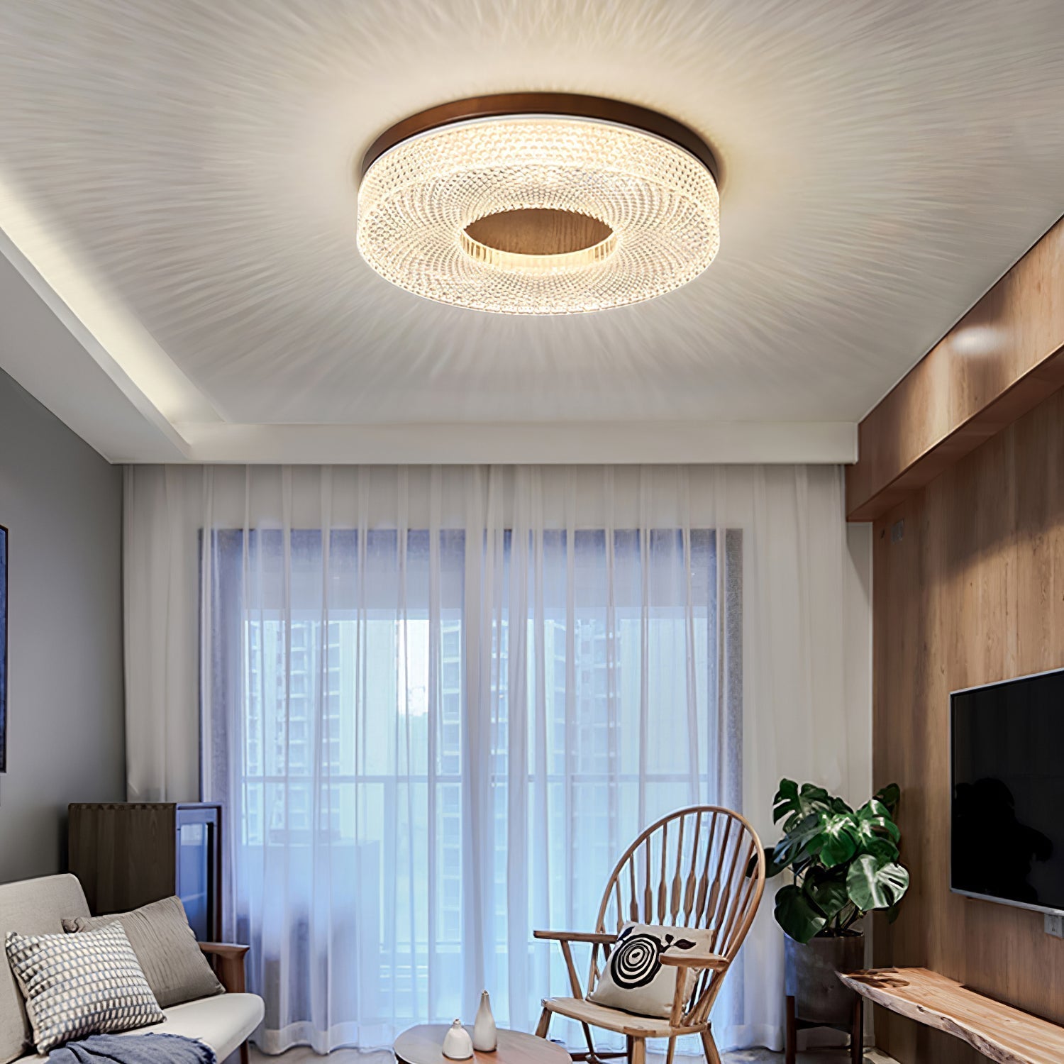 Acrylic Halo Round Ceiling Light by FIFTH & BEAM — product view 9