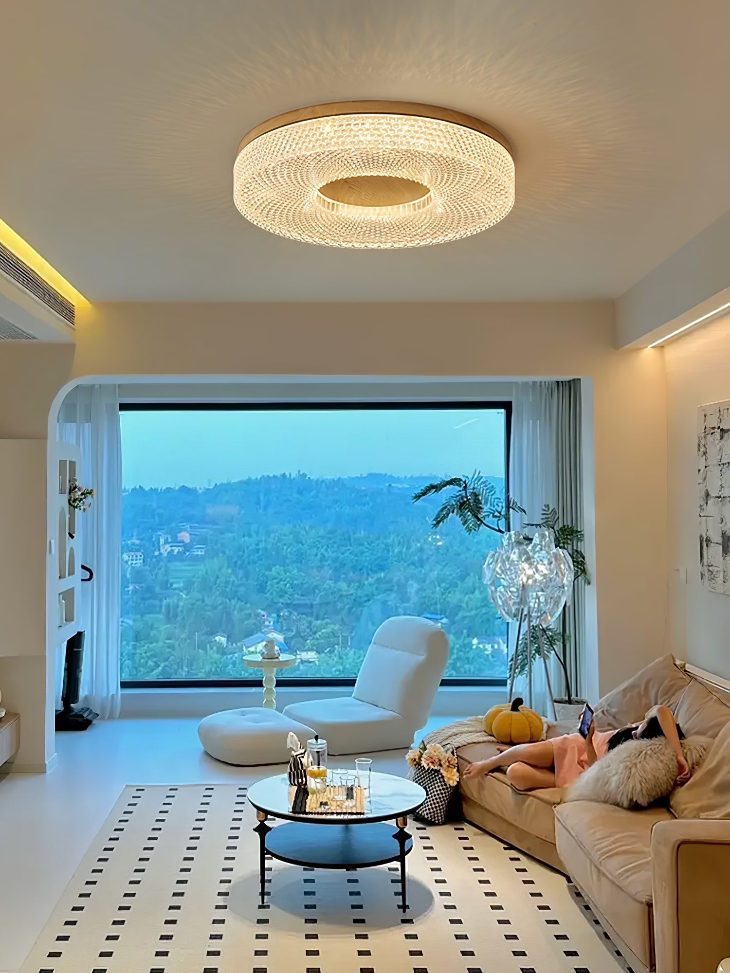 Acrylic Halo Round Ceiling Light by FIFTH & BEAM — product view 27