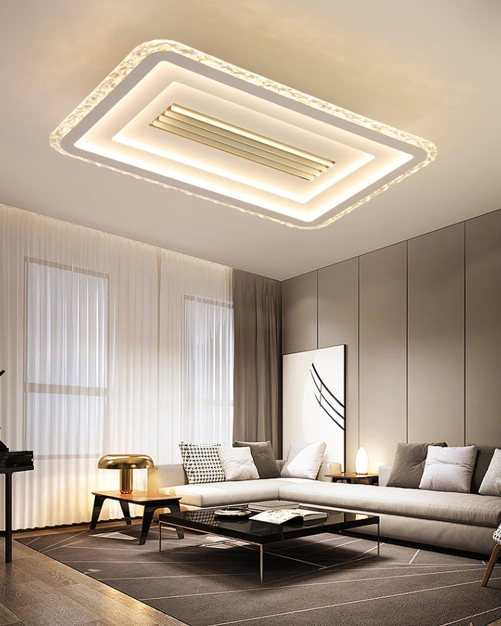 Acrylic Ultrathin Rectangle Ceiling Lamp by FIFTH & BEAM — product view 7