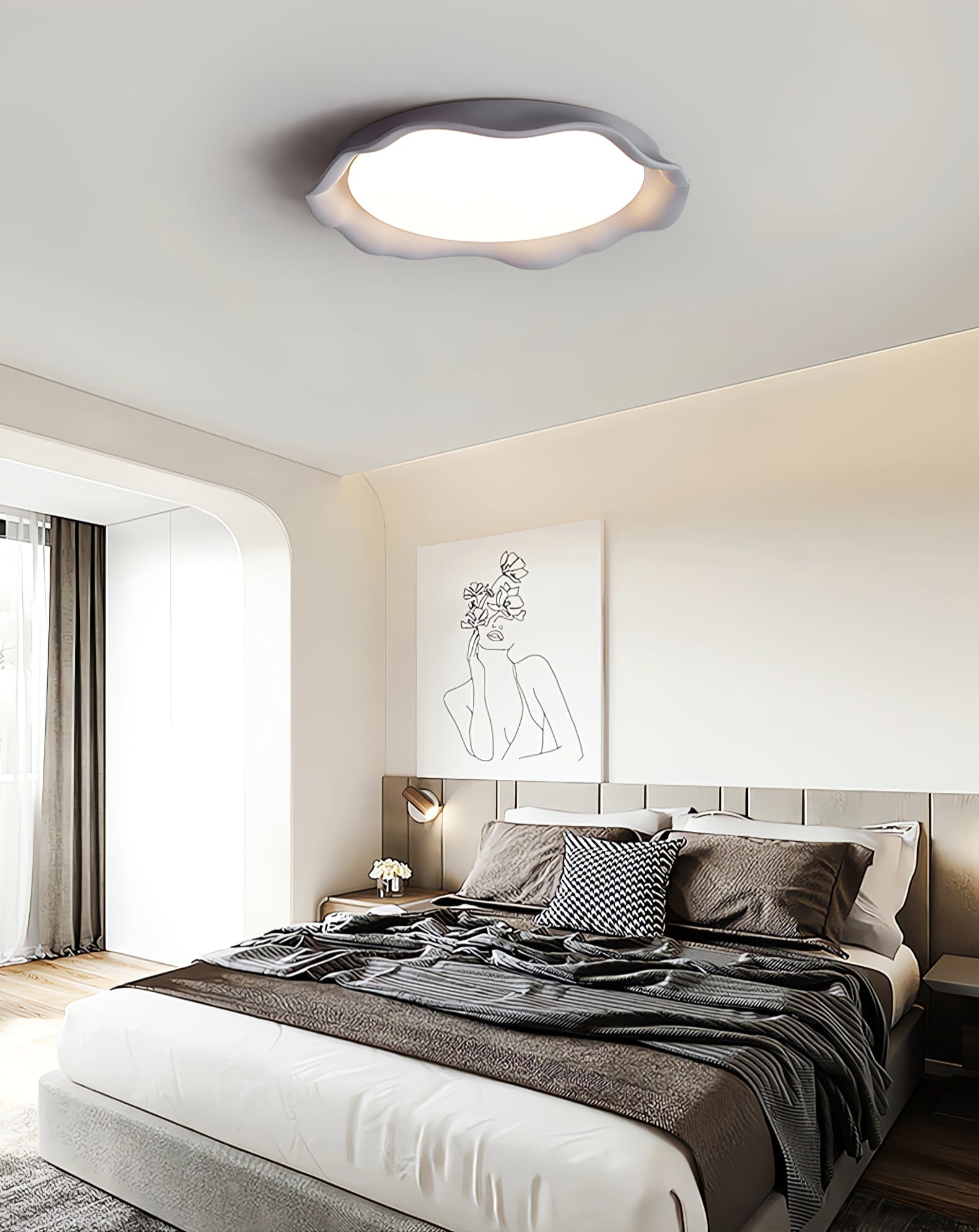Aera Microcement Ceiling Light by FIFTH & BEAM — product view 2