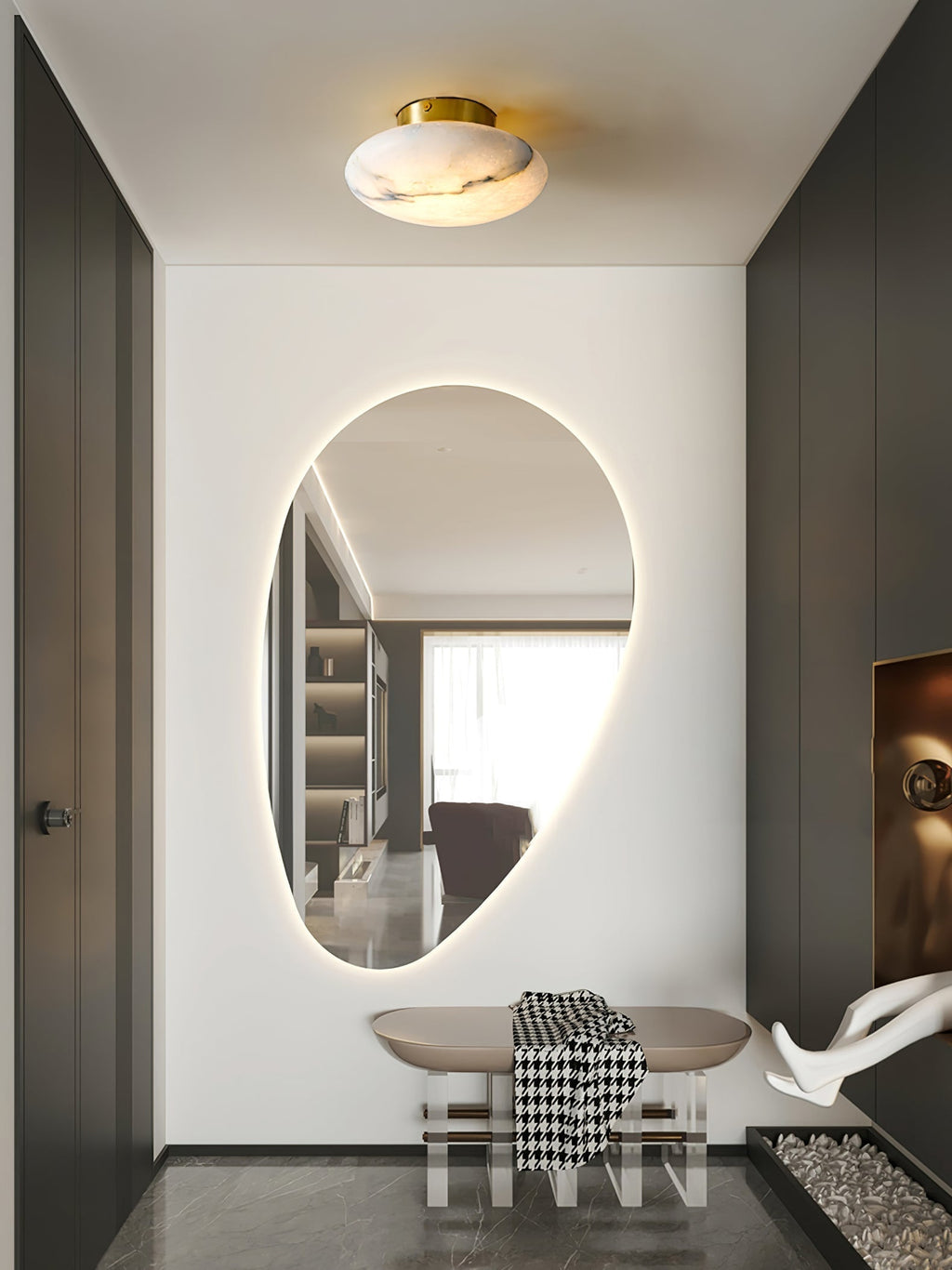 Alabaster Oval Ceiling Lamp by FIFTH & BEAM — product view 11