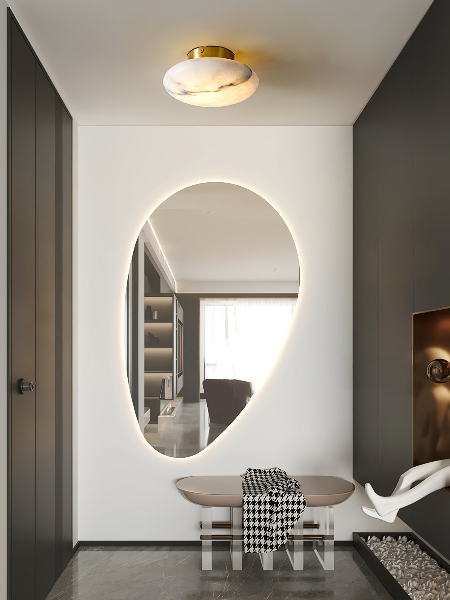 Alabaster Oval Ceiling Lamp by FIFTH & BEAM — product view 11