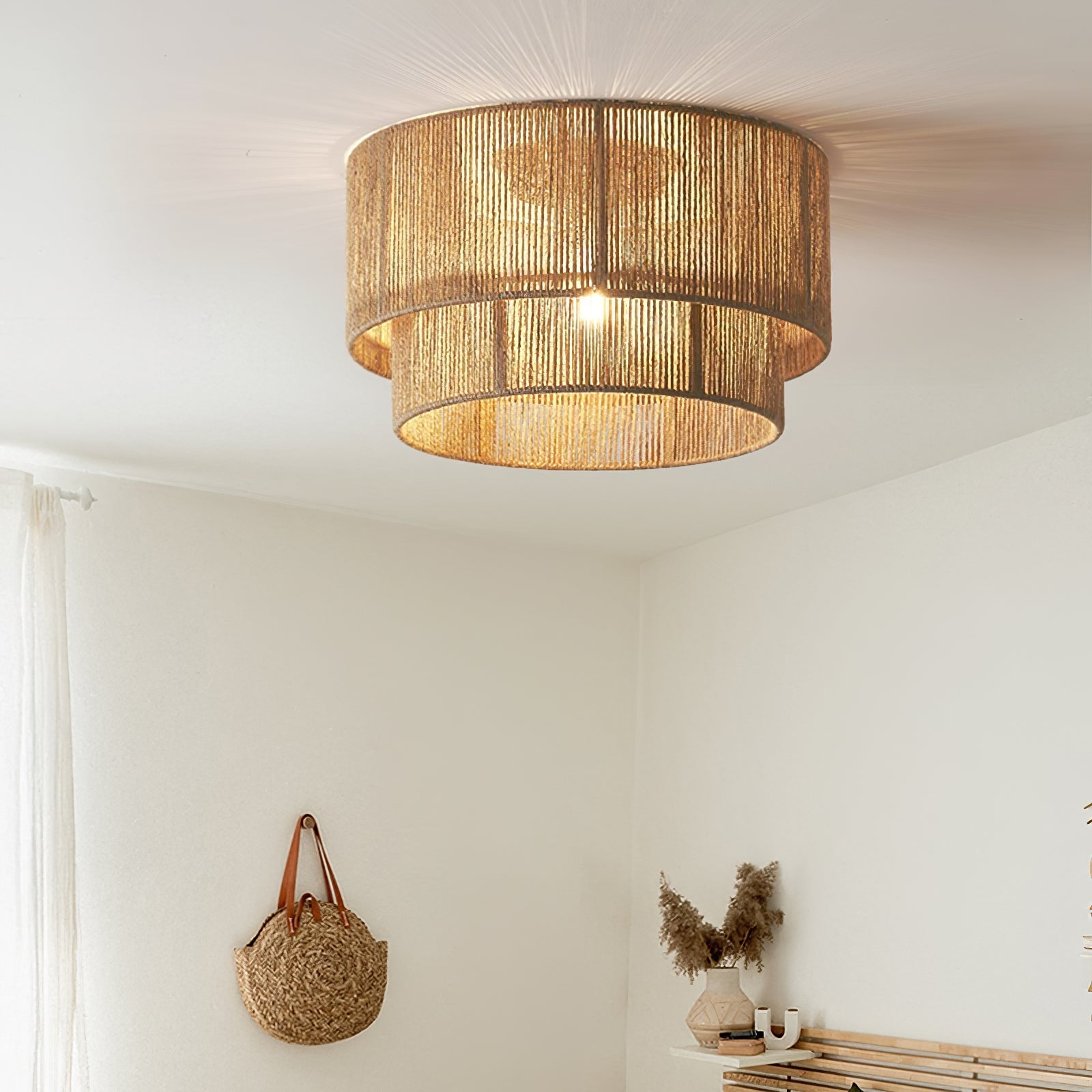 Astra Woven Ceiling Lamp by FIFTH & BEAM — product view 4