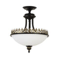 Black Vintage Bowl Frosted Glass Ceiling Light 16.9" by FIFTH & BEAM — product view 1