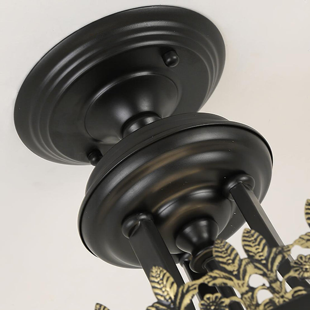 Black Vintage Bowl Frosted Glass Ceiling Light 16.9" by FIFTH & BEAM — product view 11