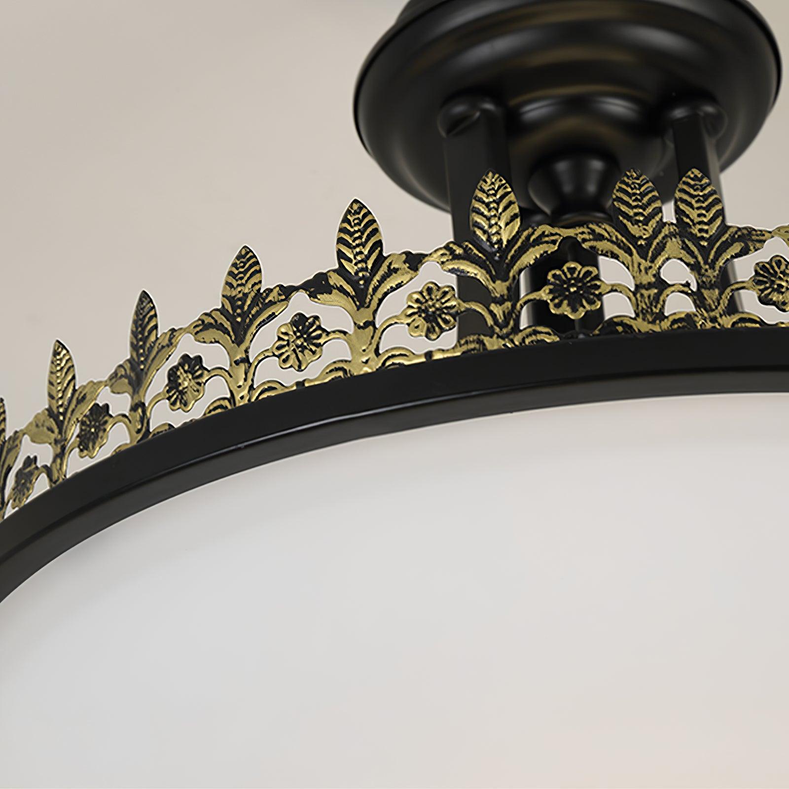 Black Vintage Bowl Frosted Glass Ceiling Light 16.9" by FIFTH & BEAM — product view 12