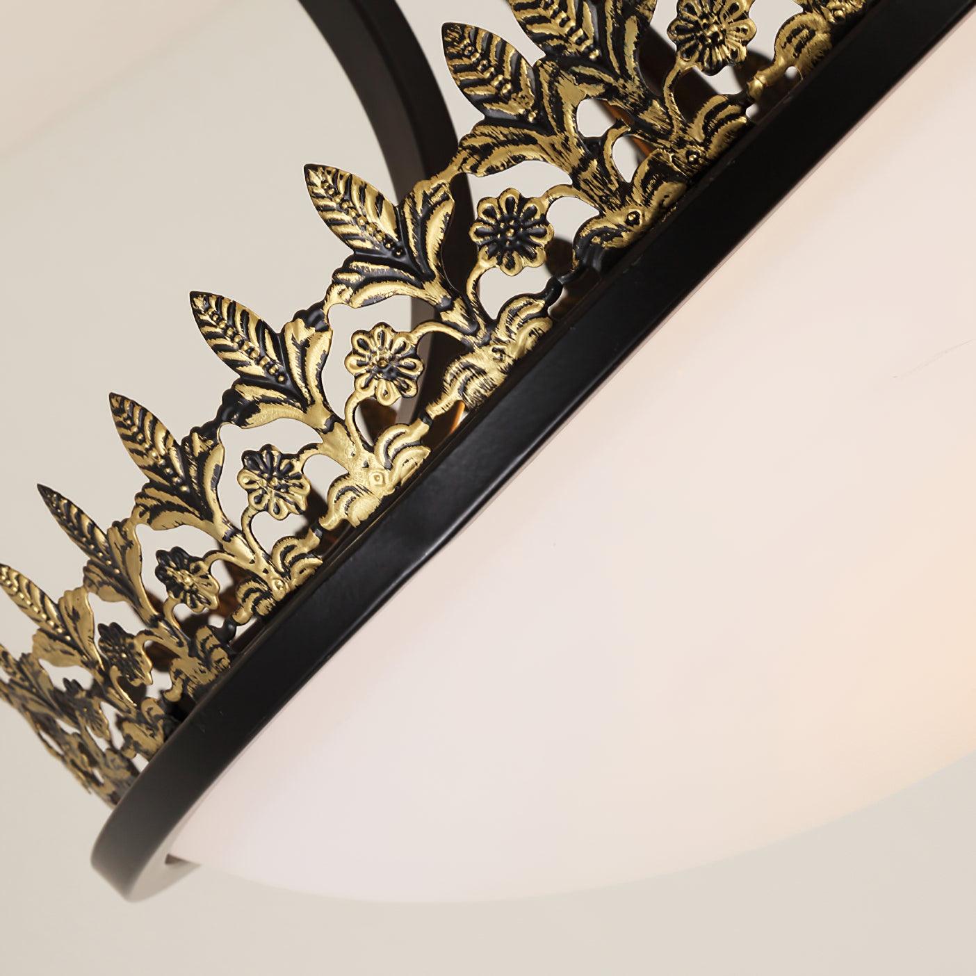 Black Vintage Bowl Frosted Glass Ceiling Light 16.9" by FIFTH & BEAM — product view 13