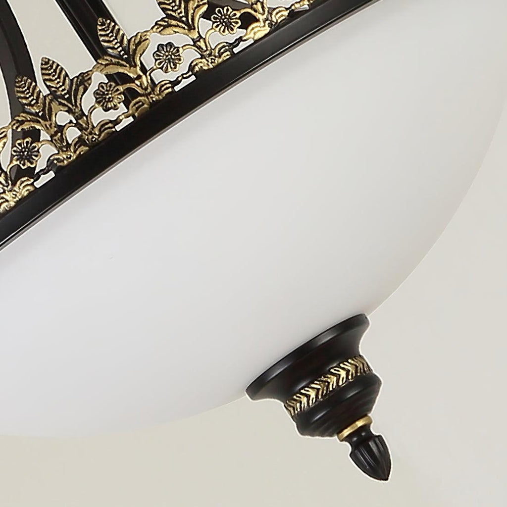 Black Vintage Bowl Frosted Glass Ceiling Light 16.9" by FIFTH & BEAM — product view 14