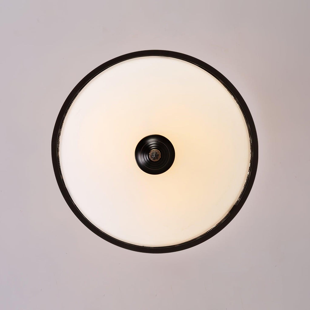 Black Vintage Bowl Frosted Glass Ceiling Light 16.9" by FIFTH & BEAM — product view 9