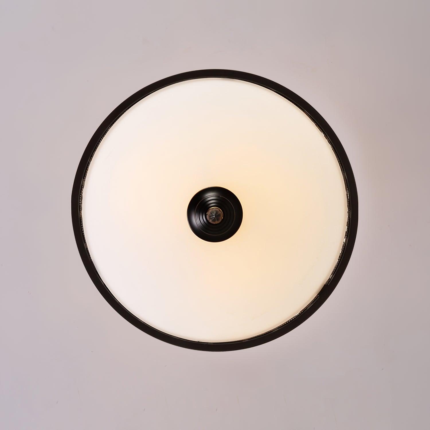Black Vintage Bowl Frosted Glass Ceiling Light 16.9" by FIFTH & BEAM — product view 9