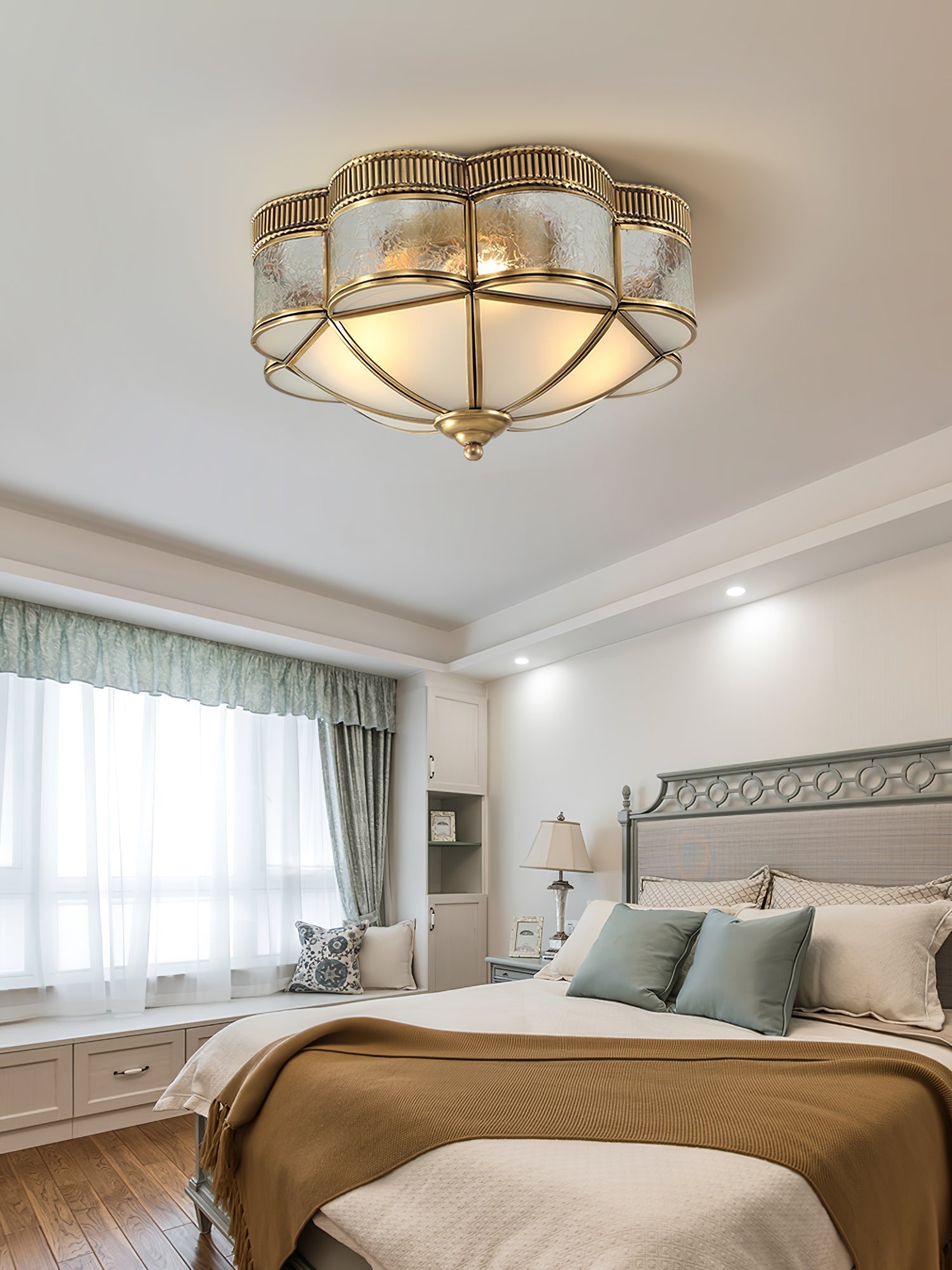 Brass Domed Flush Ceiling Lamp by FIFTH & BEAM — product view 15