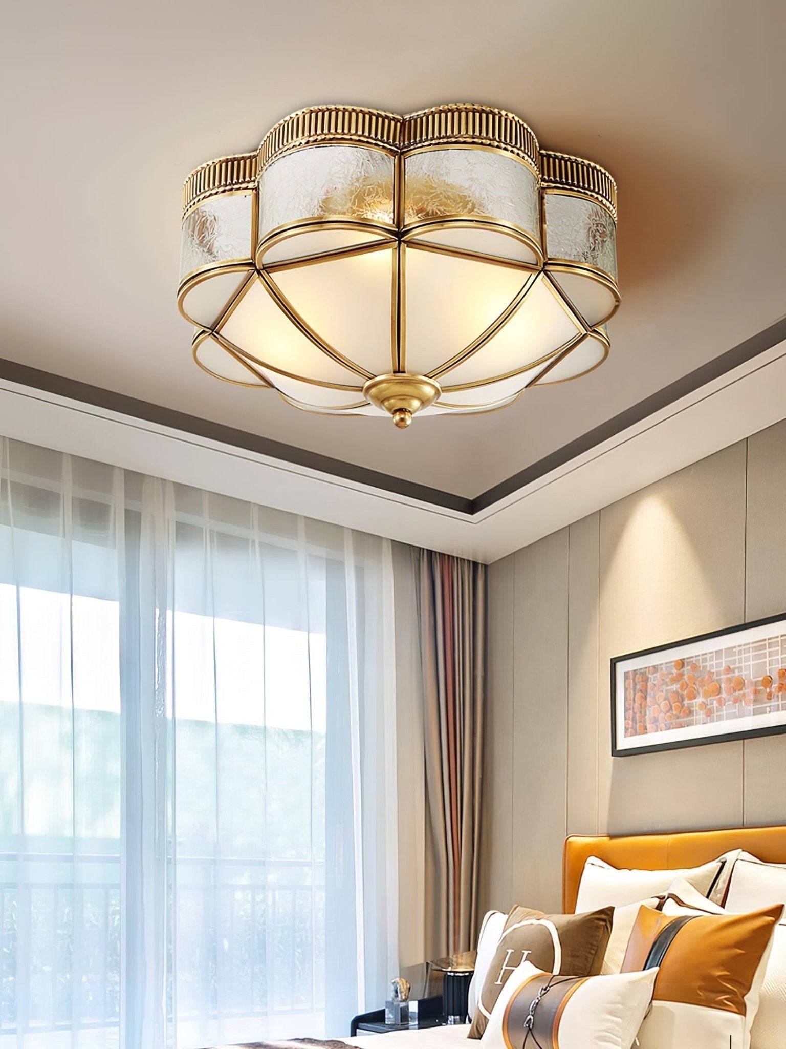 Brass Domed Flush Ceiling Lamp by FIFTH & BEAM — product view 4
