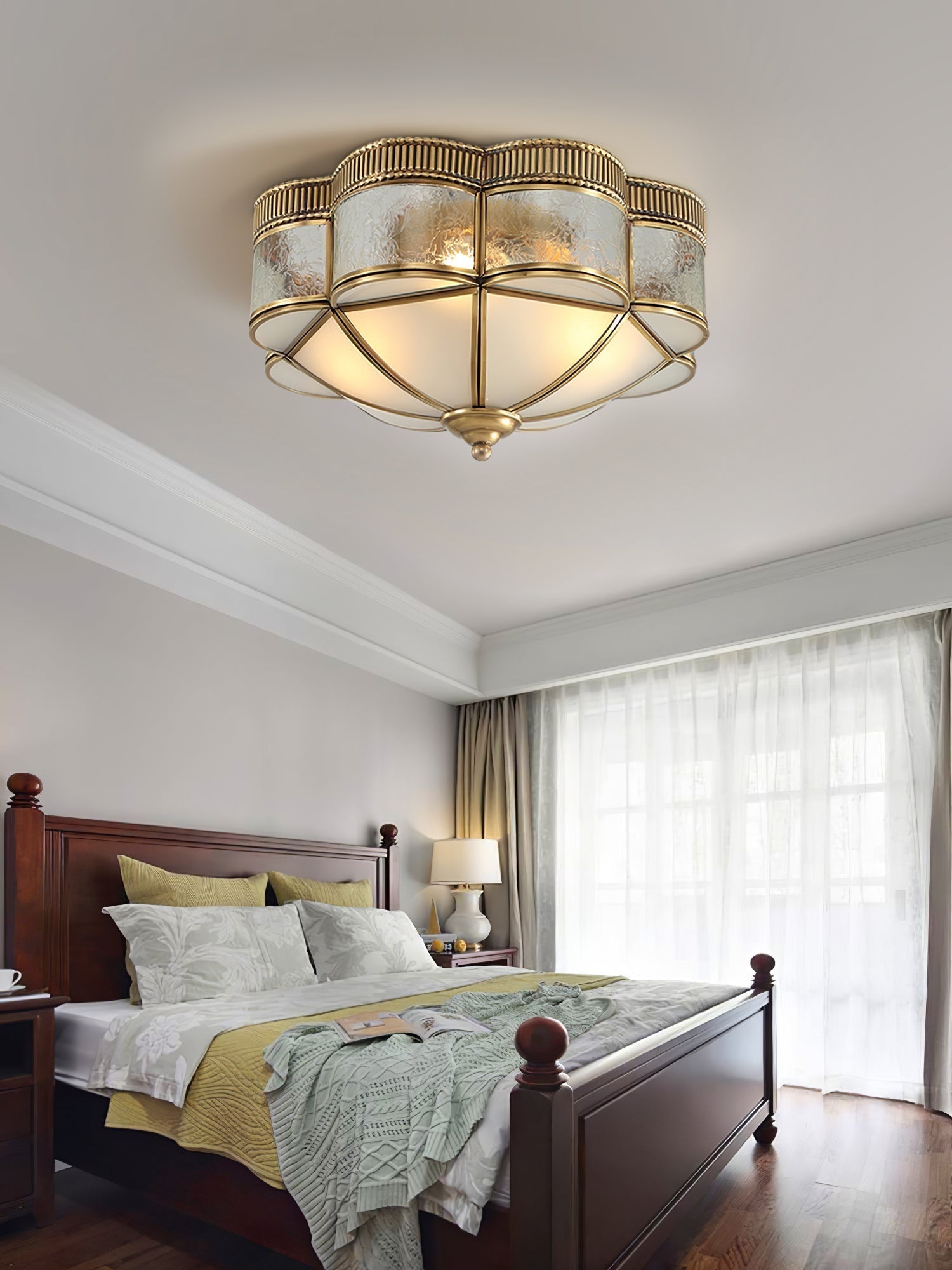 Brass Domed Flush Ceiling Lamp by FIFTH & BEAM — product view 17