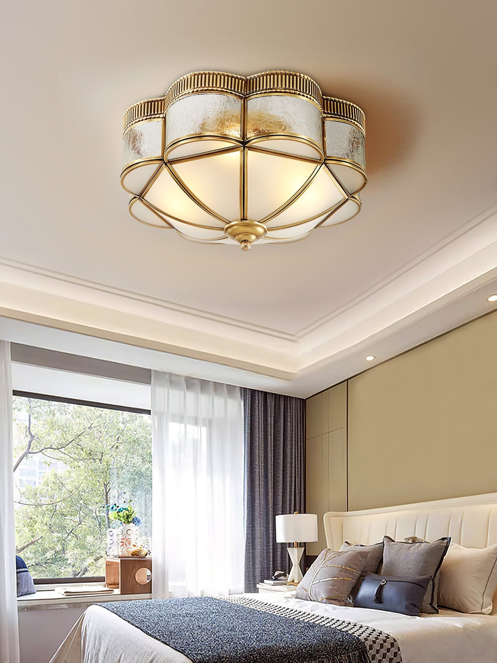 Brass Domed Flush Ceiling Lamp by FIFTH & BEAM — product view 18