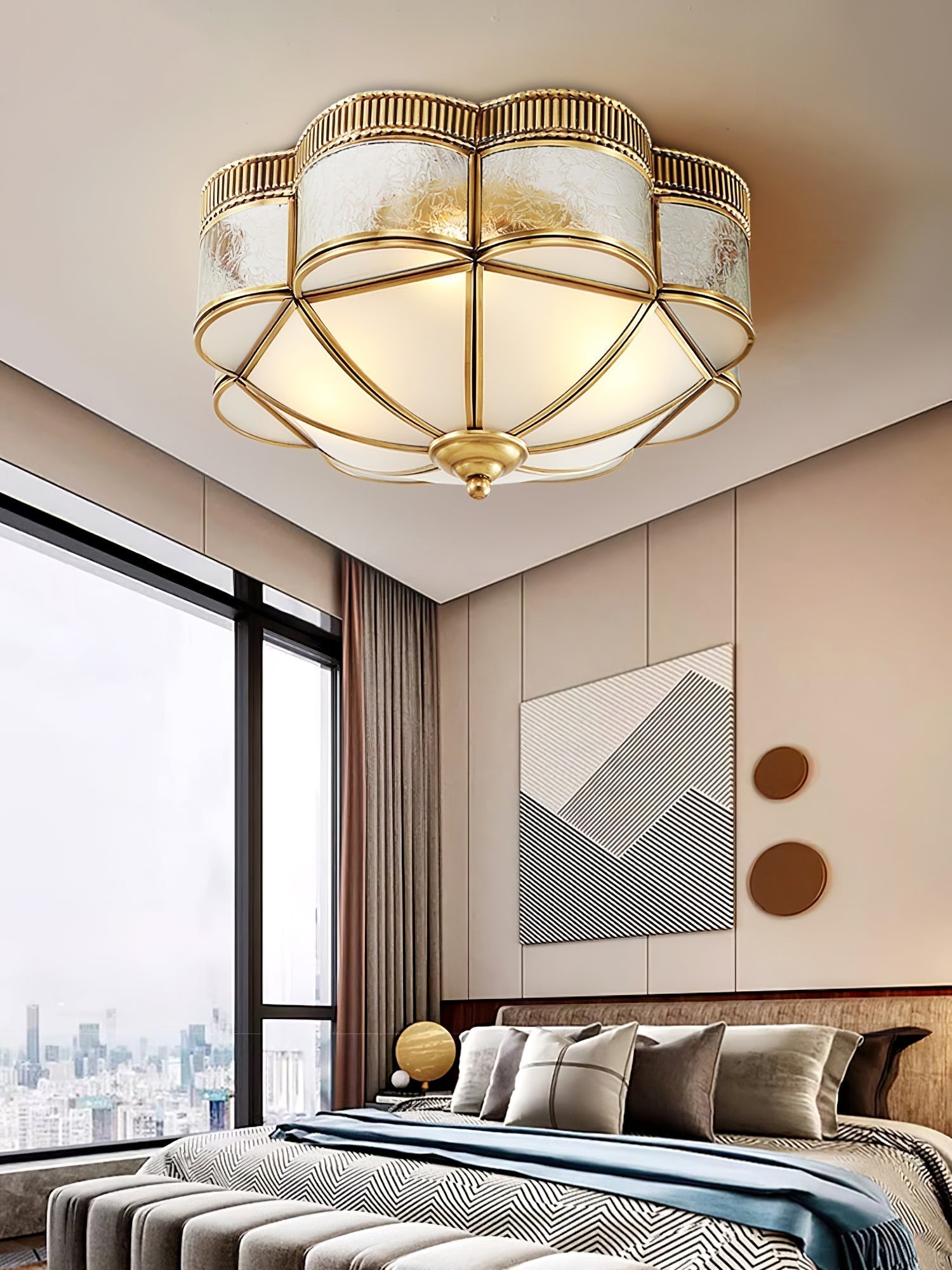 Brass Domed Flush Ceiling Lamp by FIFTH & BEAM — product view 8