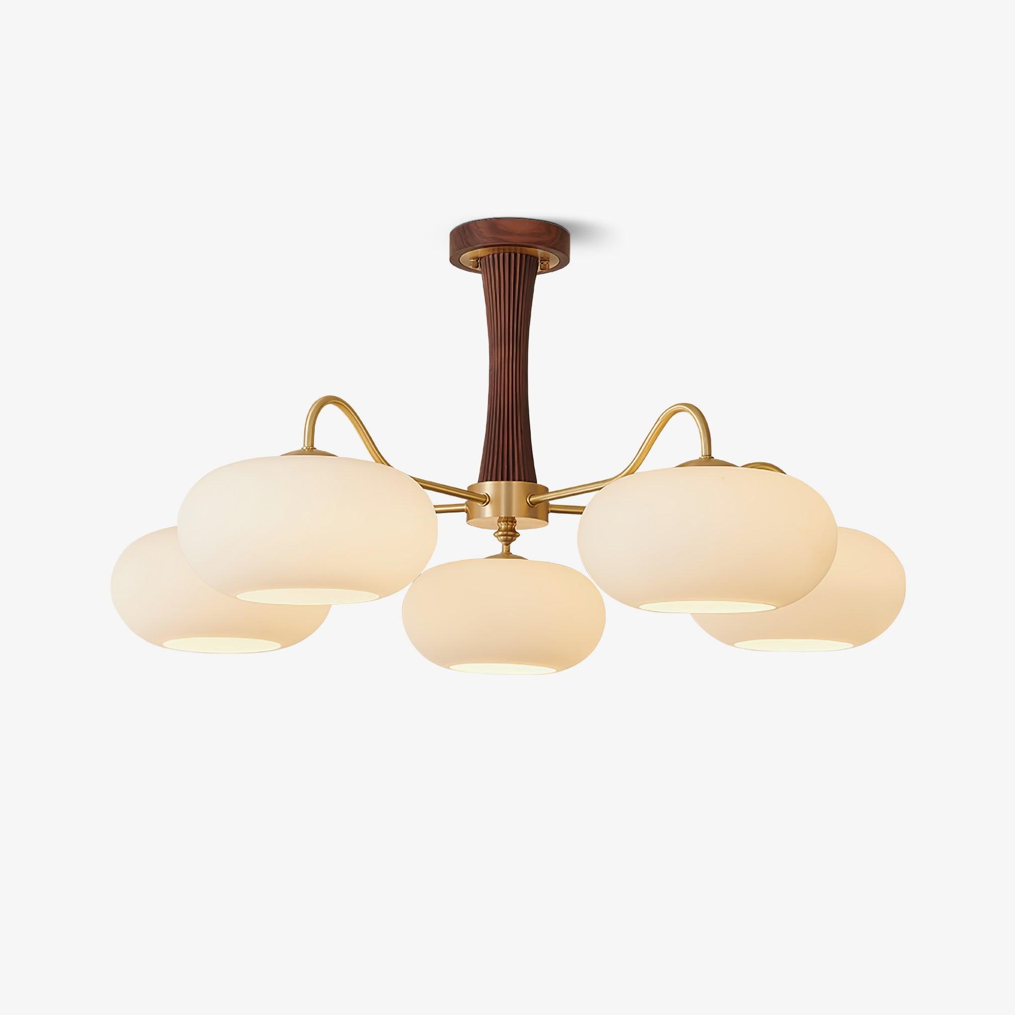 Brass Wooden Persimmon Chandelier by FIFTH & BEAM — product view 1
