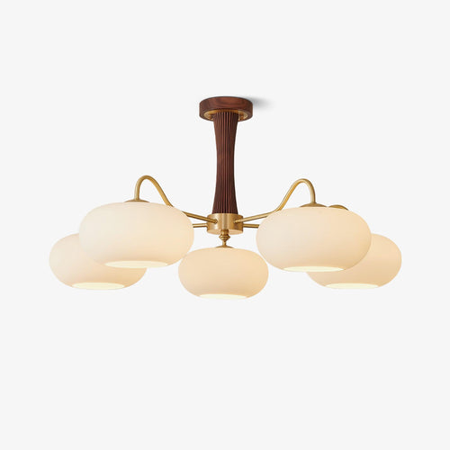 Brass Wooden Persimmon Chandelier by FIFTH & BEAM — product view 1