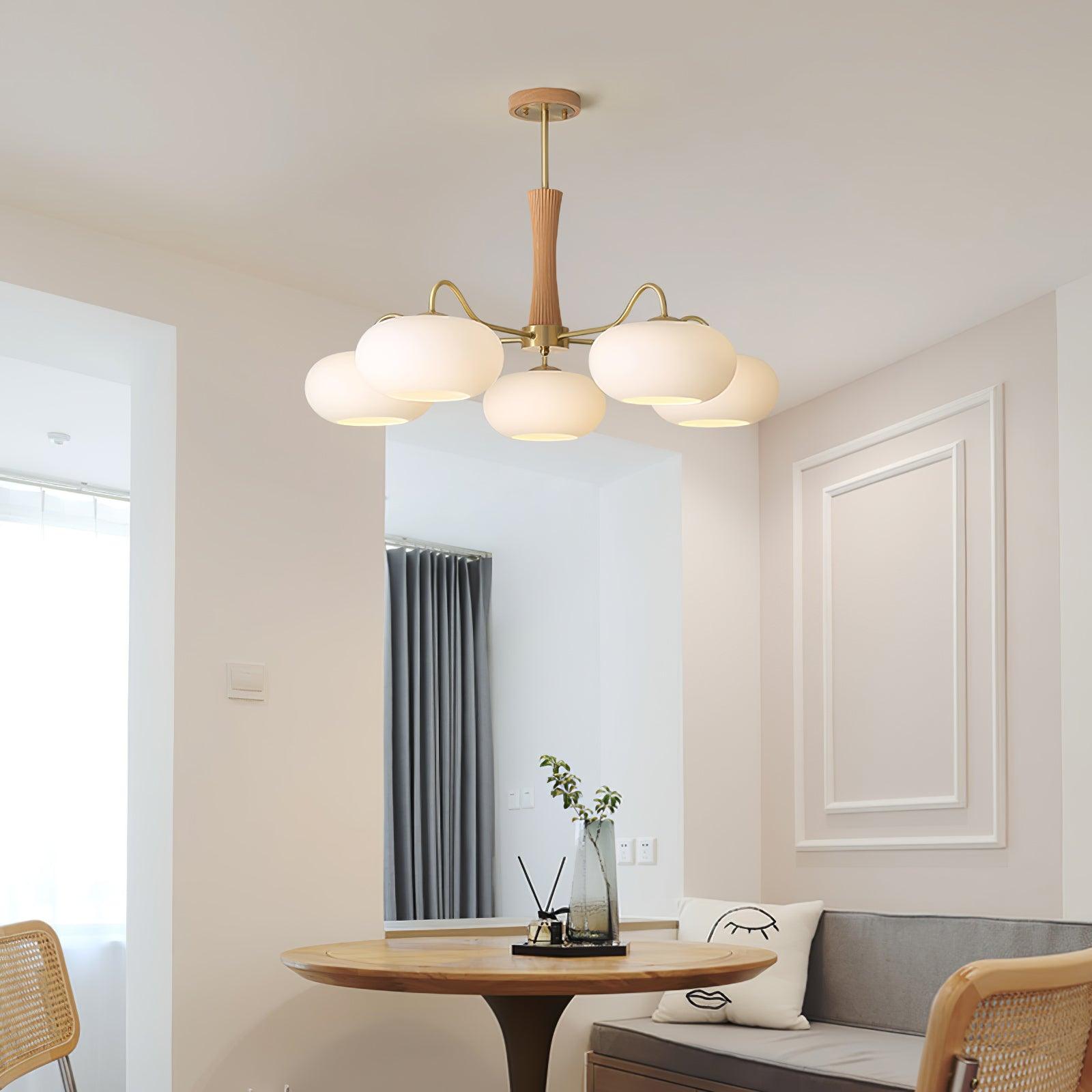 Brass Wooden Persimmon Chandelier by FIFTH & BEAM — product view 2