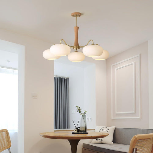 Brass Wooden Persimmon Chandelier by FIFTH & BEAM — product view 2