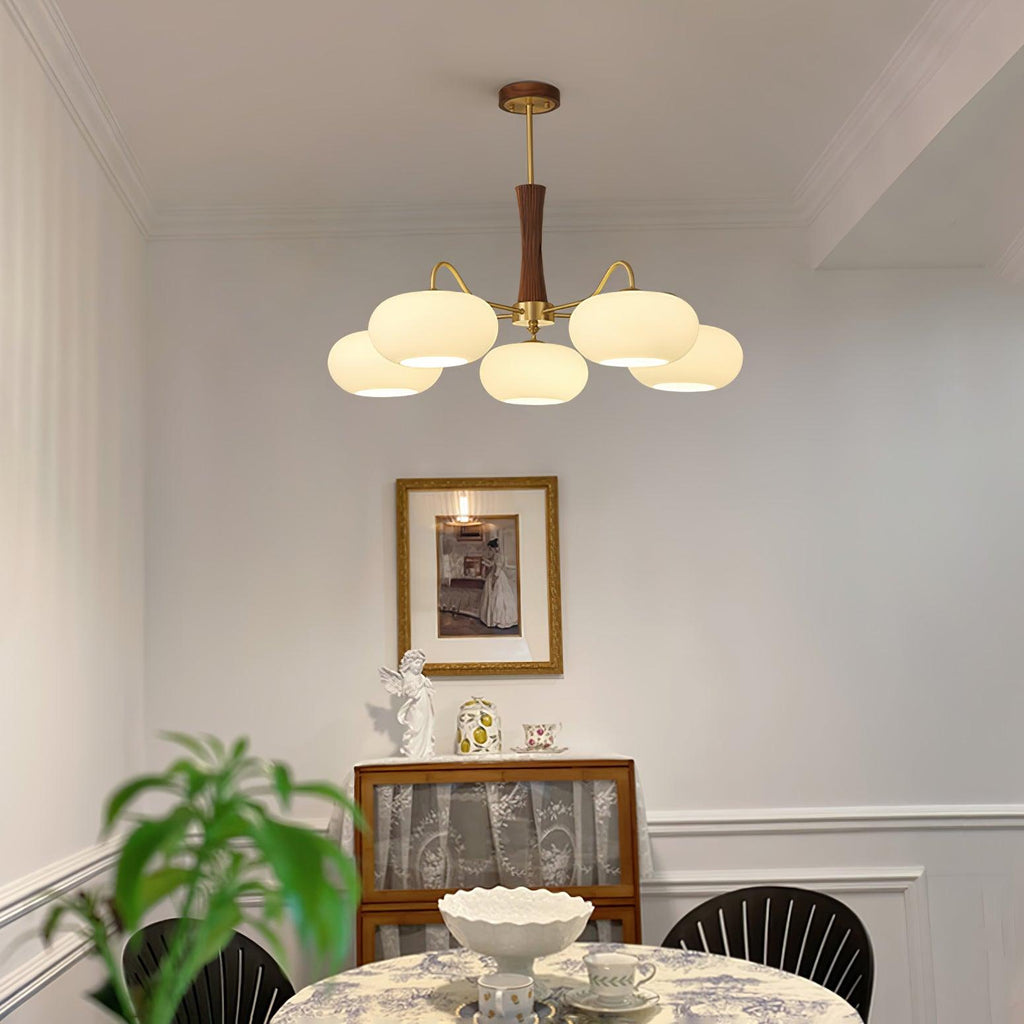 Brass Wooden Persimmon Chandelier by FIFTH & BEAM — product view 3