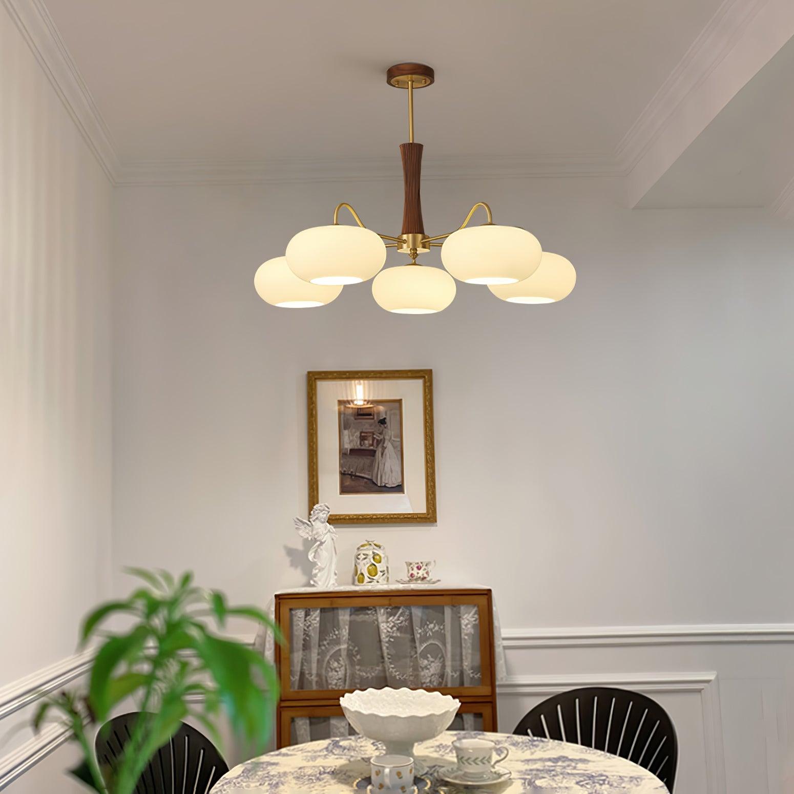 Brass Wooden Persimmon Chandelier by FIFTH & BEAM — product view 3
