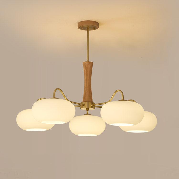 Brass Wooden Persimmon Chandelier by FIFTH & BEAM — product view 16