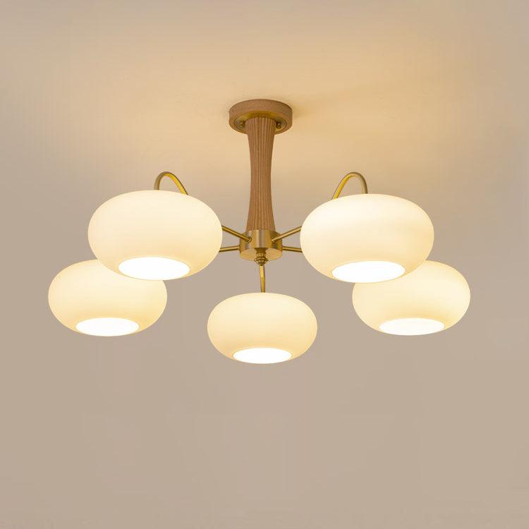 Brass Wooden Persimmon Chandelier by FIFTH & BEAM — product view 12