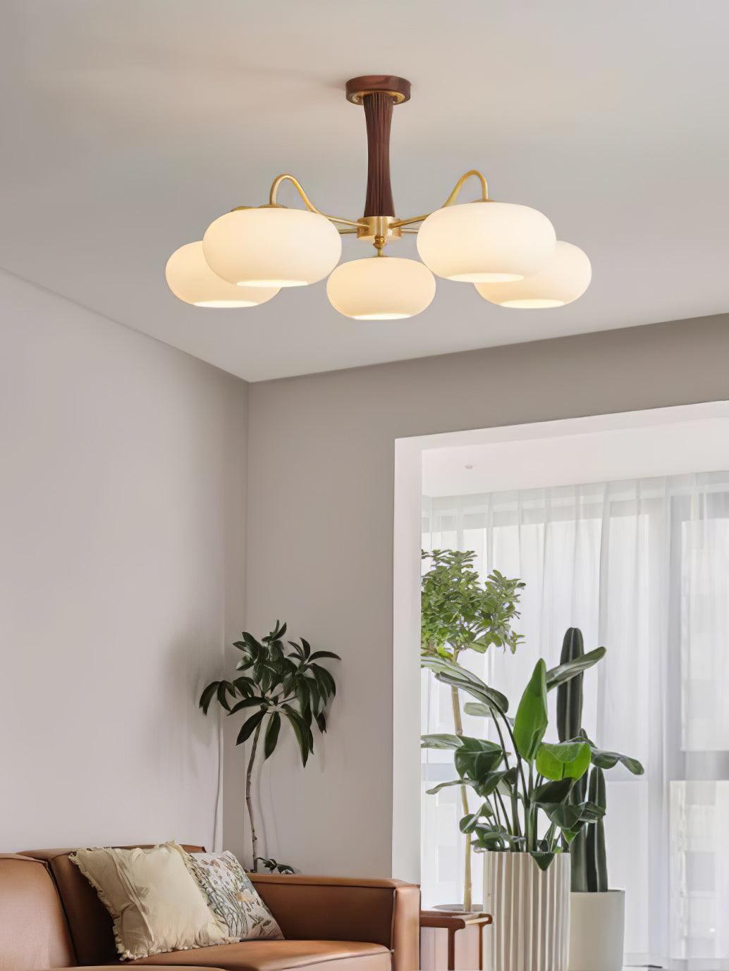 Brass Wooden Persimmon Chandelier by FIFTH & BEAM — product view 6