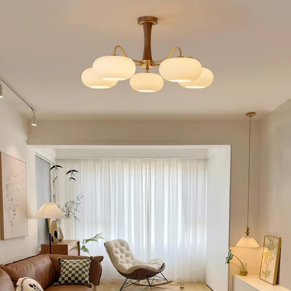 Brass Wooden Persimmon Chandelier by FIFTH & BEAM — product view 7