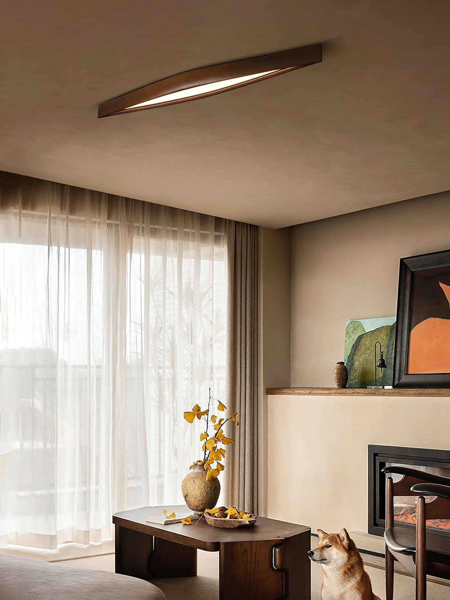 Horizon Linear Wood Ceiling Lamp 58.3" by FIFTH & BEAM — product view 11