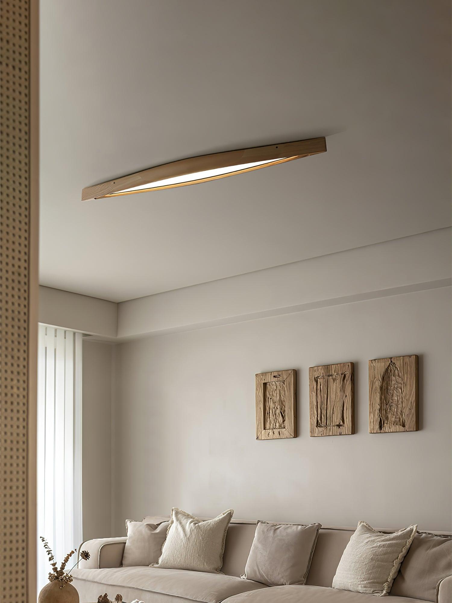 Horizon Linear Wood Ceiling Lamp 58.3" by FIFTH & BEAM — product view 13