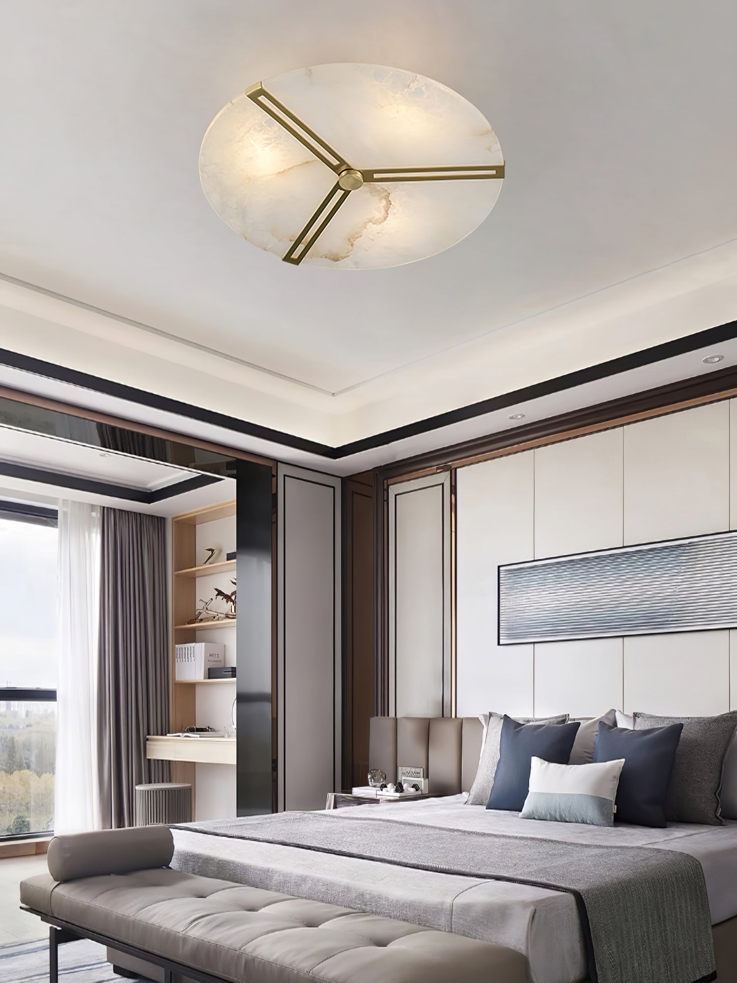 Clocks Alabaster Ceiling Light by FIFTH & BEAM — product view 9