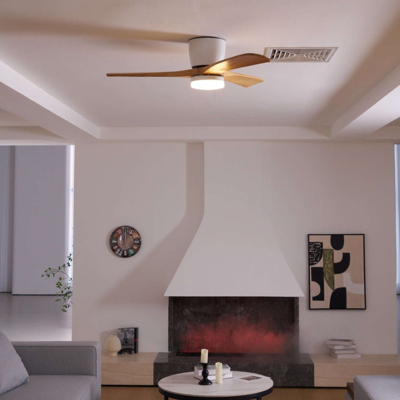 Nordic Wooden 42"/48"/52" Ceiling Fan Light by FIFTH & BEAM — product view 34