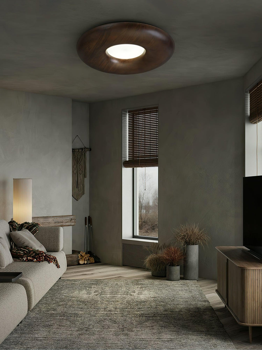 Donut Wood Ceiling Light 31.5" by FIFTH & BEAM — product view 12