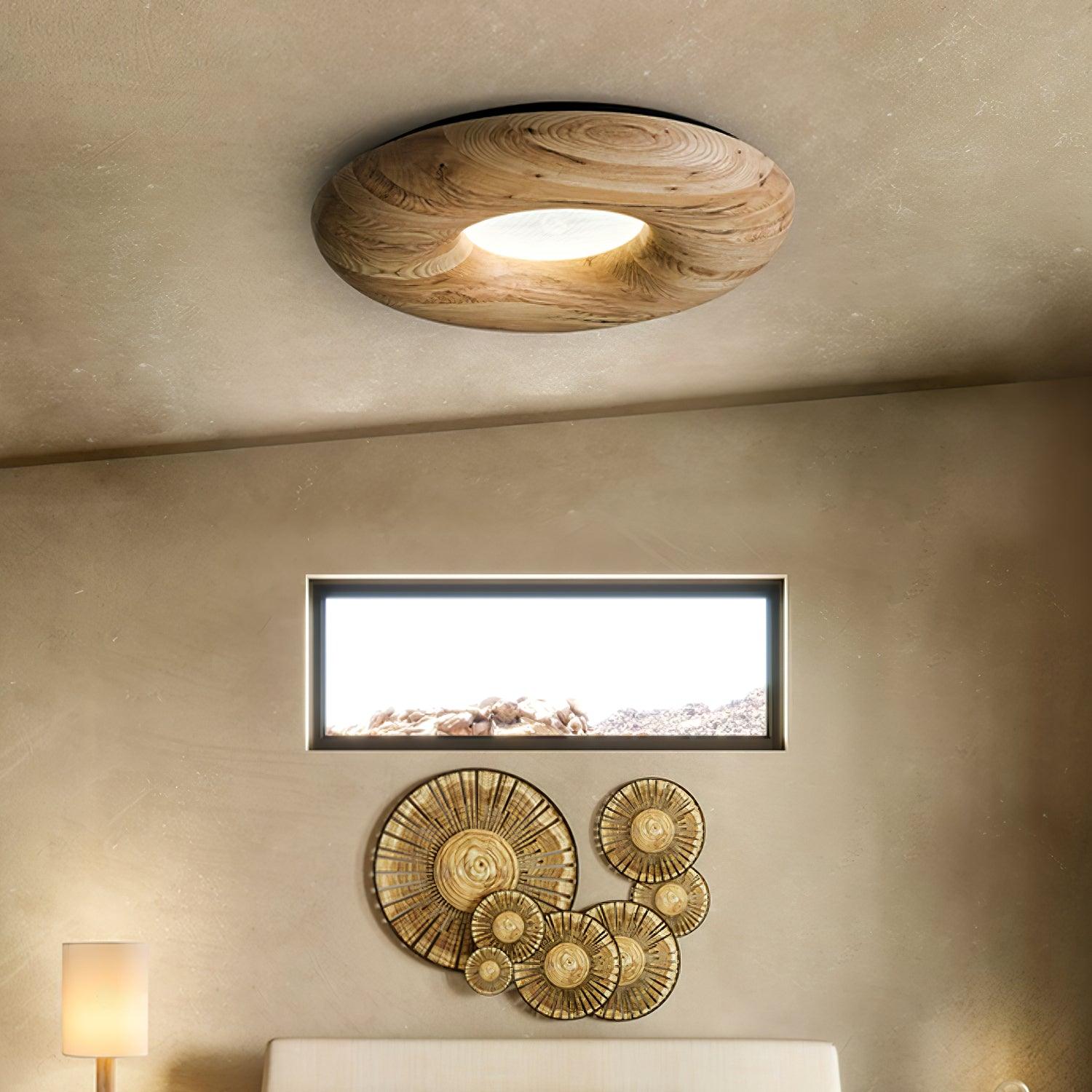 Donut Wood Ceiling Light 31.5" by FIFTH & BEAM — product view 2