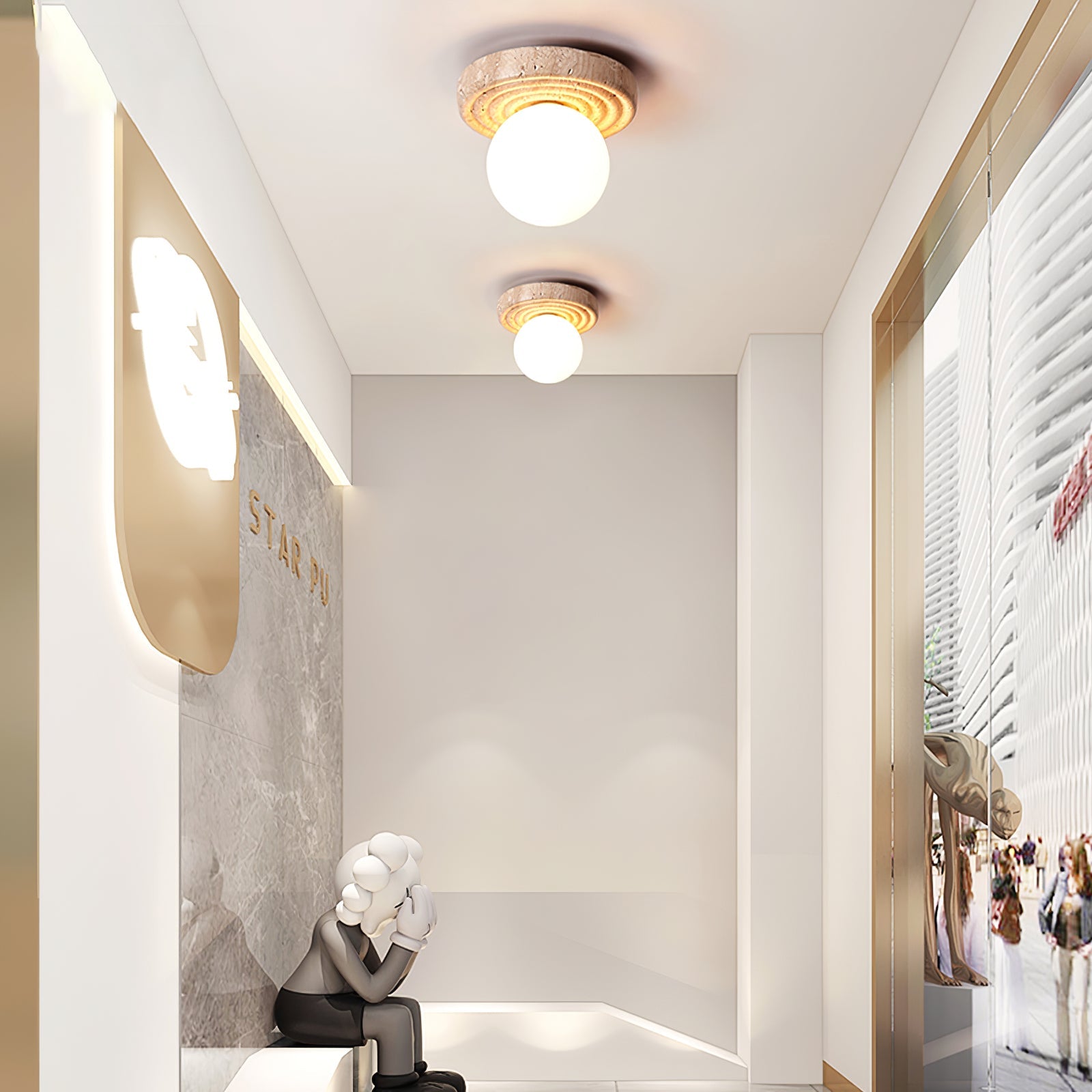 Elira Travertine Ceiling Light by FIFTH & BEAM — product view 10