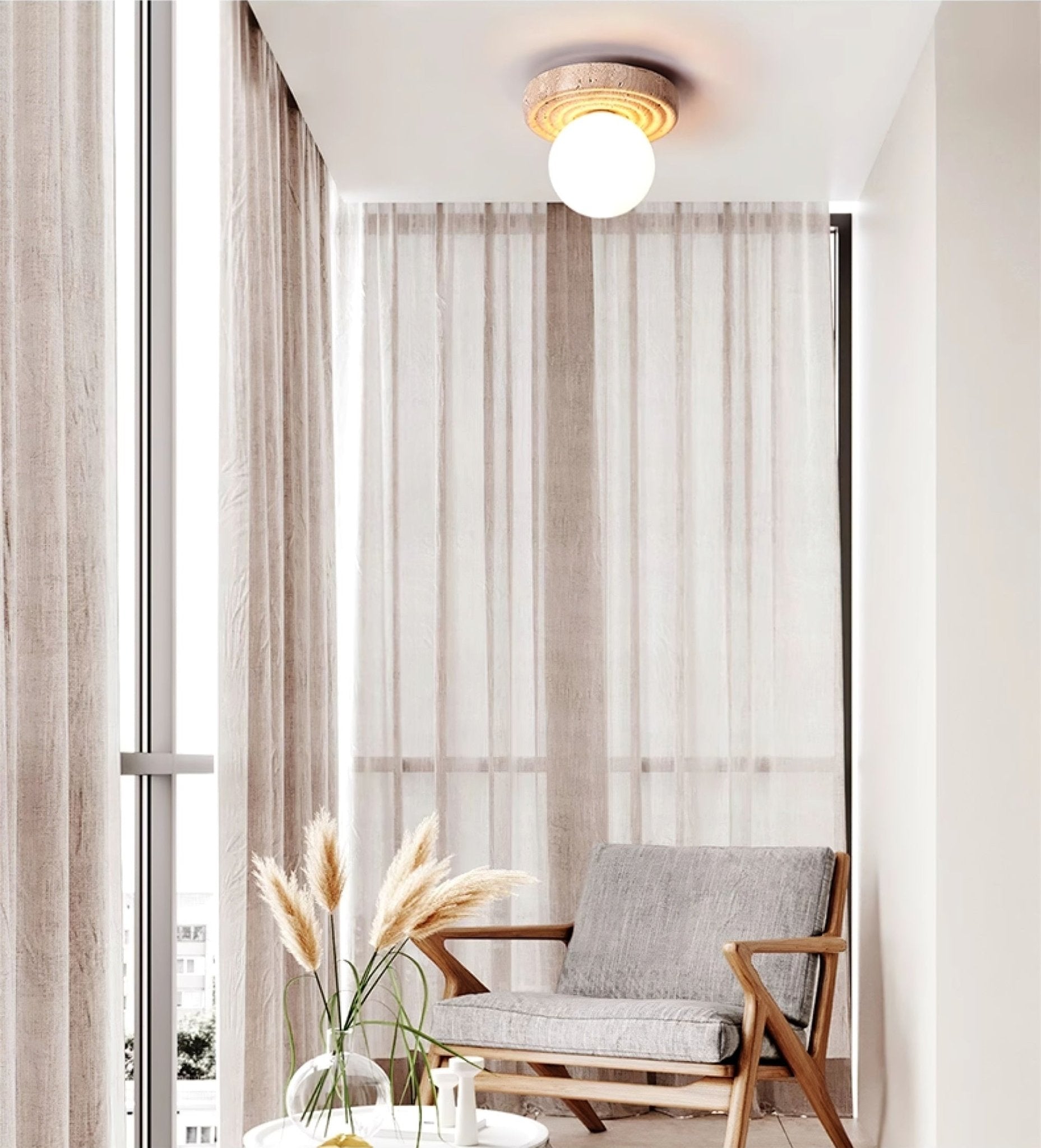 Elira Travertine Ceiling Light by FIFTH & BEAM — product view 4