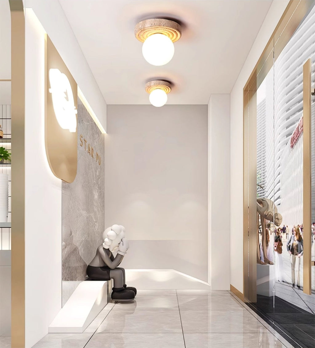 Elira Travertine Ceiling Light by FIFTH & BEAM — product view 5