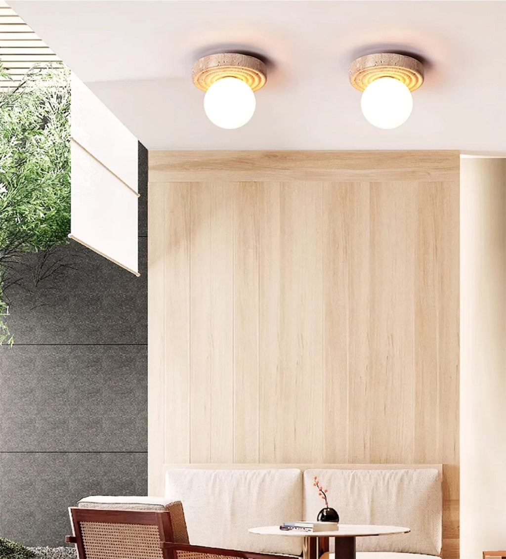 Elira Travertine Ceiling Light by FIFTH & BEAM — product view 6