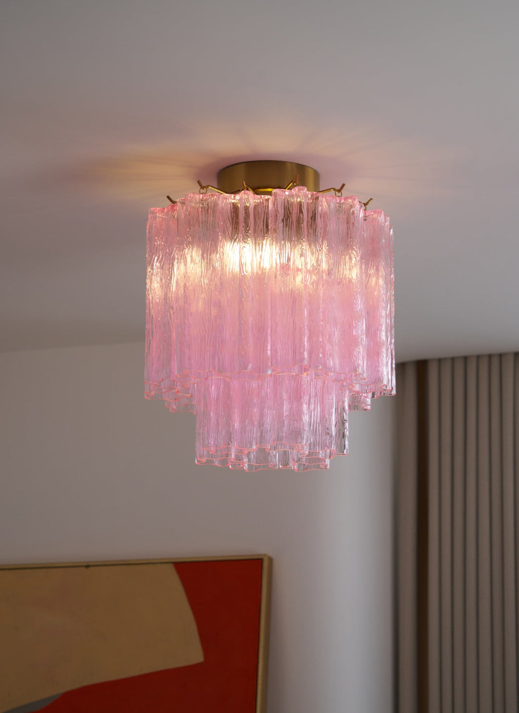 Fiora Pink Murano Glass Ceiling Lamp by FIFTH & BEAM — product view 6