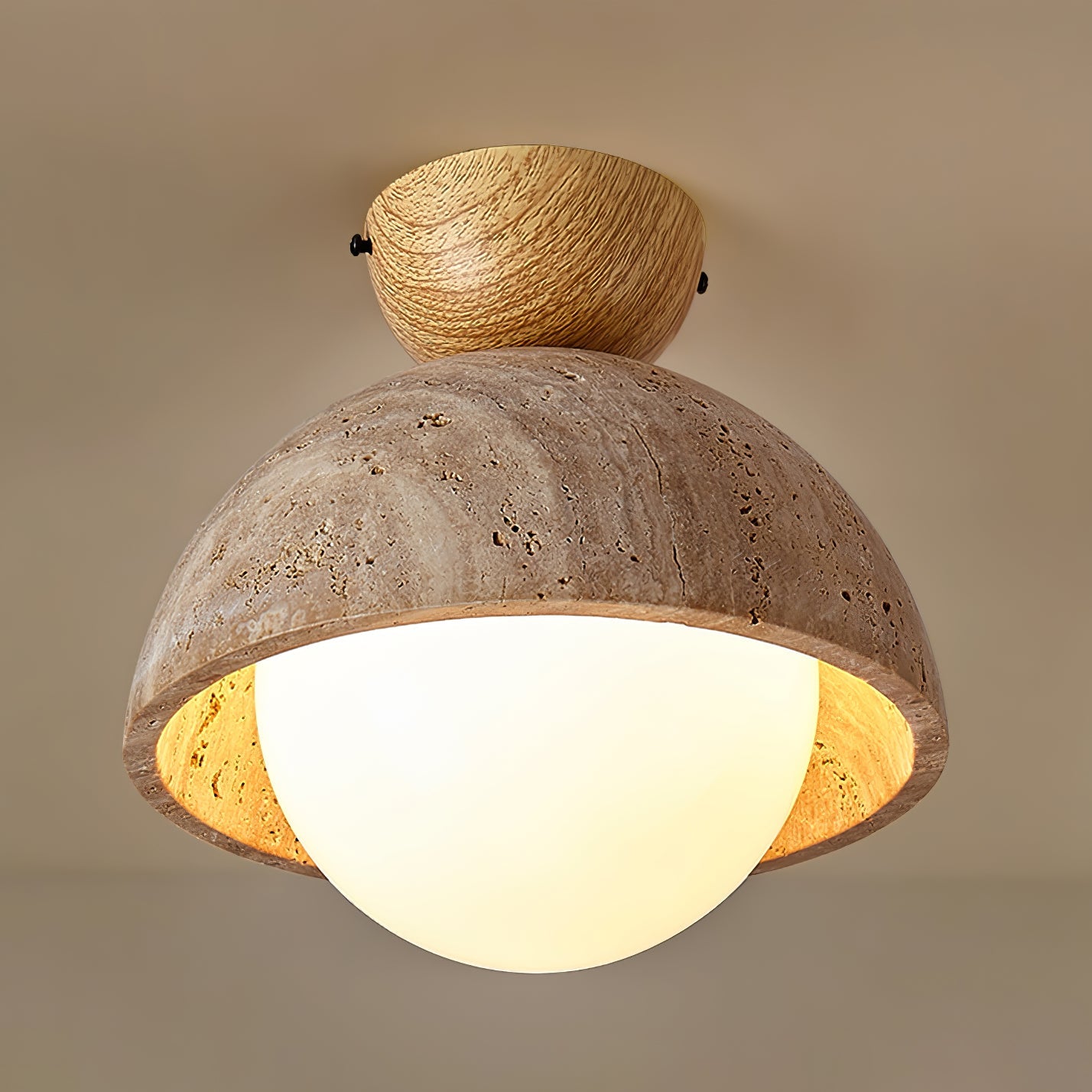 Flore Travertine Bud Ceiling Light by FIFTH & BEAM — product view 9