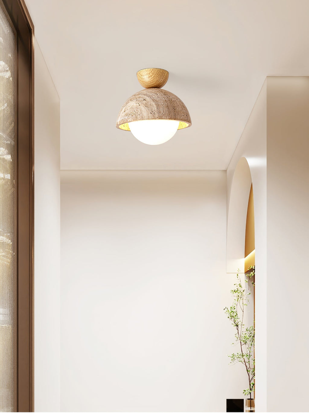 Flore Travertine Bud Ceiling Light by FIFTH & BEAM — product view 24