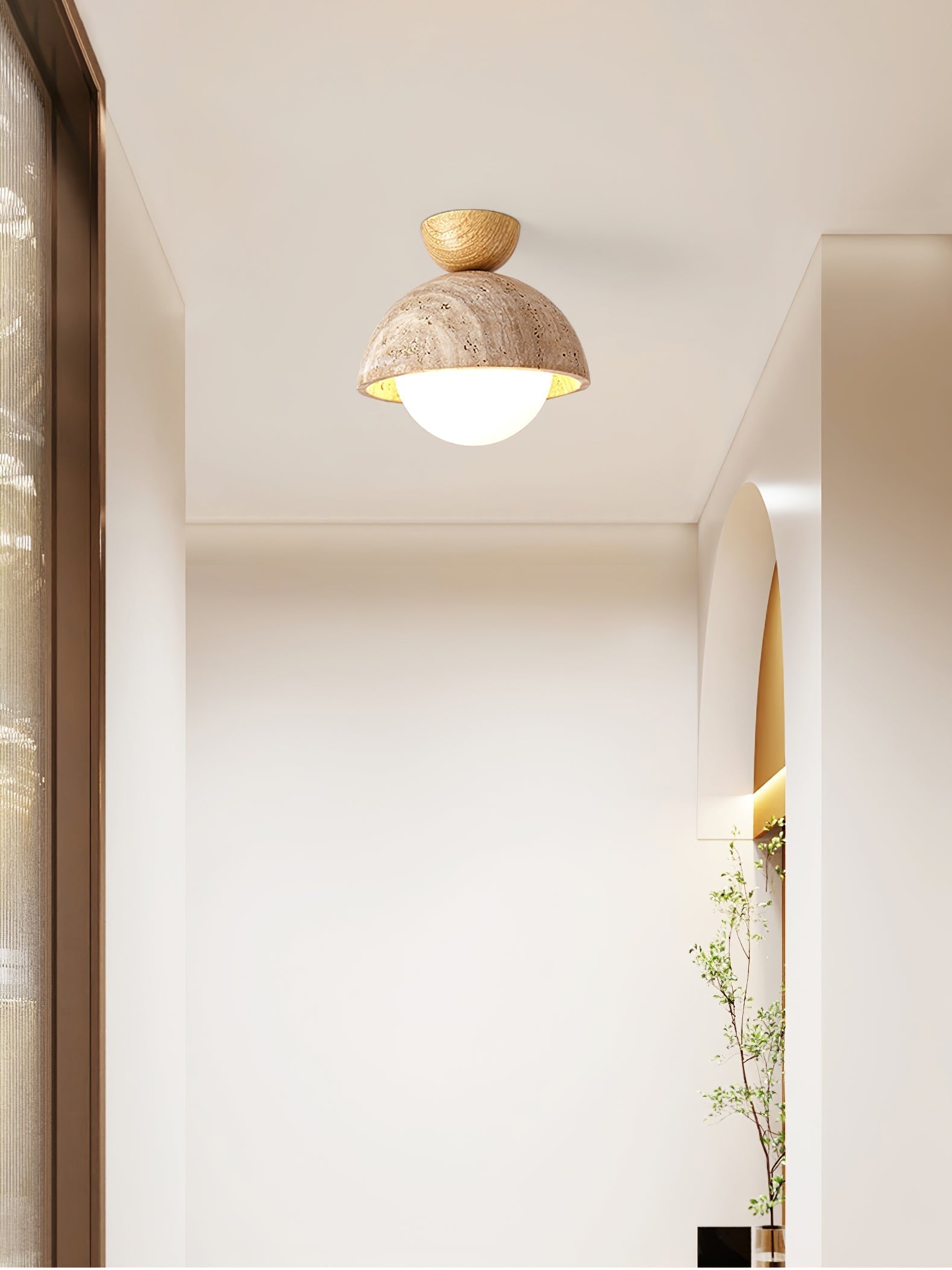 Flore Travertine Bud Ceiling Light by FIFTH & BEAM — product view 24