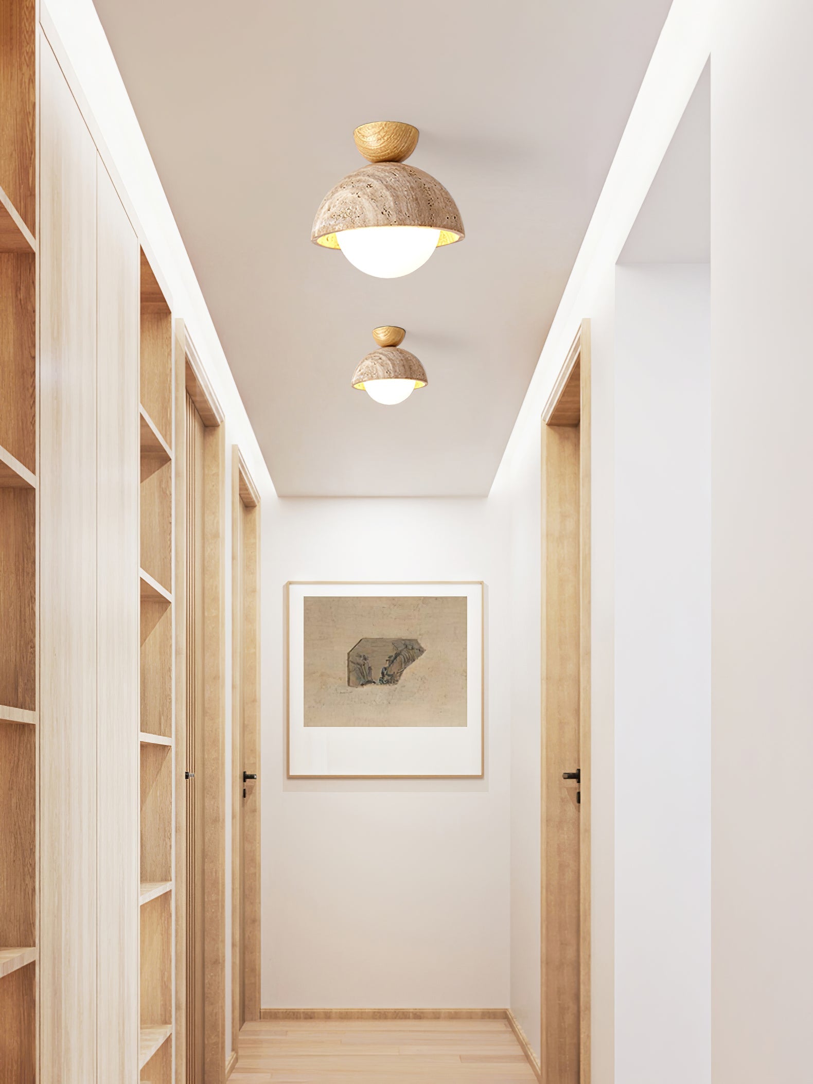 Flore Travertine Bud Ceiling Light by FIFTH & BEAM — product view 3