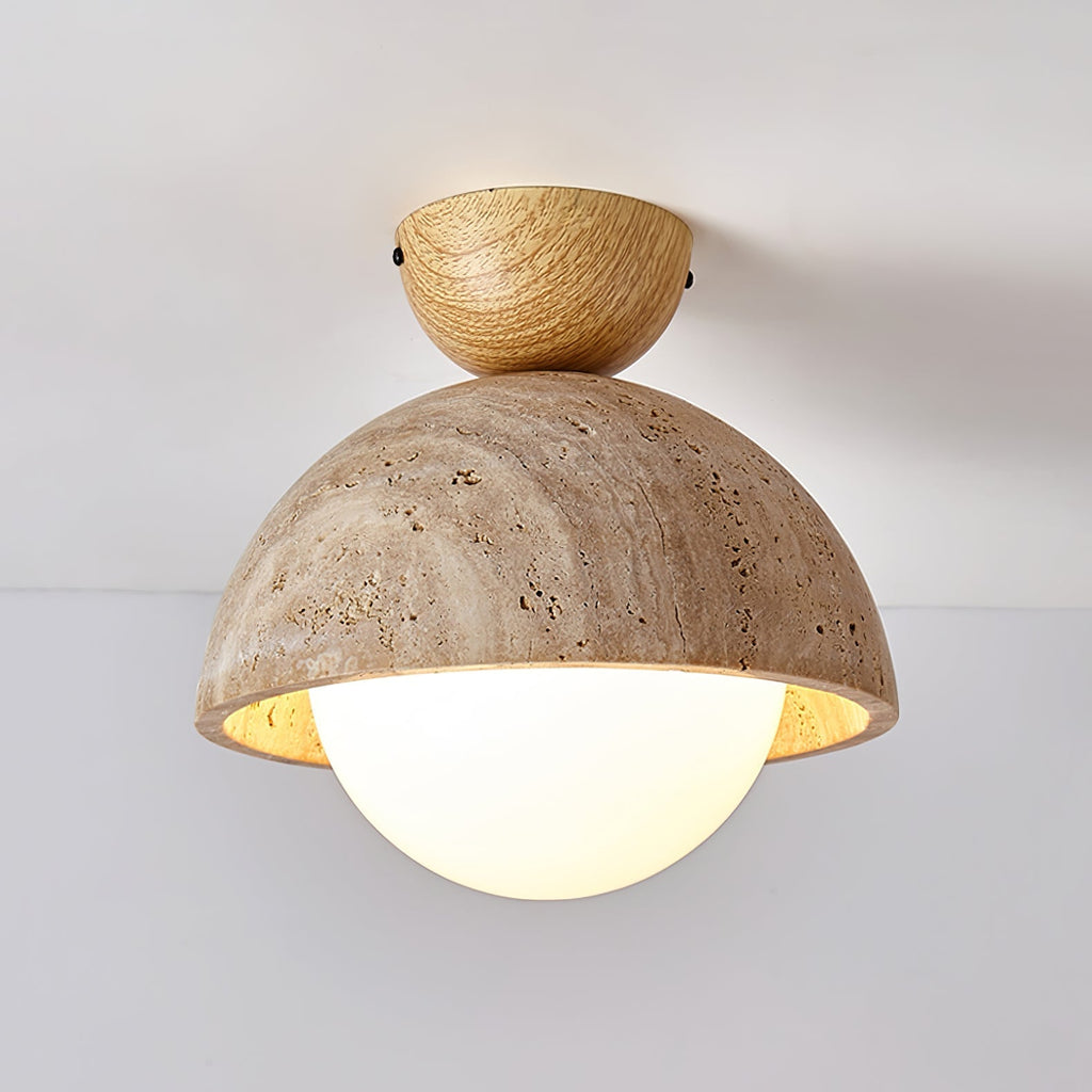 Flore Travertine Bud Ceiling Light by FIFTH & BEAM — product view 4