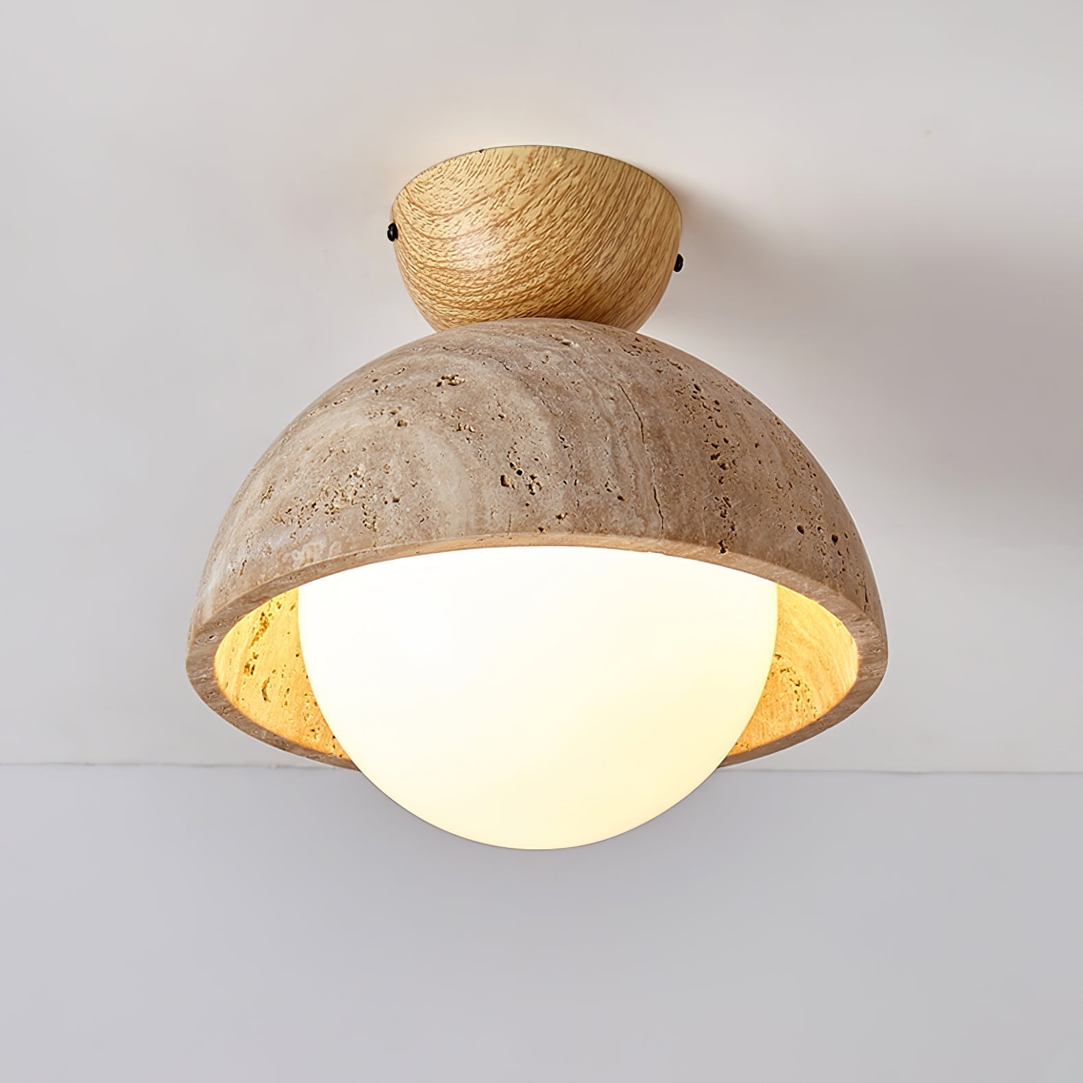 Flore Travertine Bud Ceiling Light by FIFTH & BEAM — product view 5