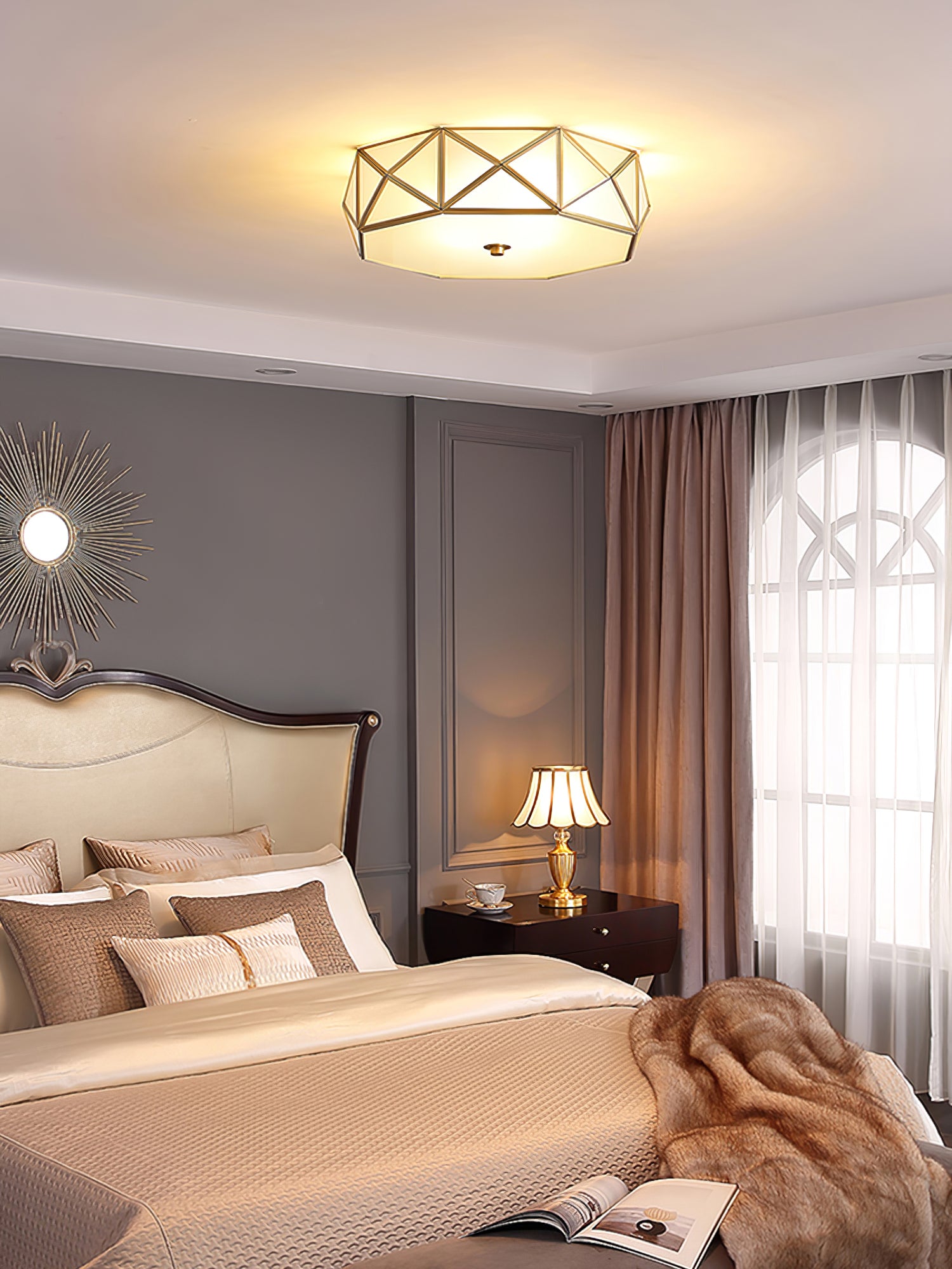 Geometric Shaped Flush Ceiling Light by FIFTH & BEAM — product view 6